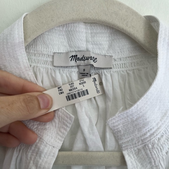 NWT! MADEWELL Shirred Long-Sleeve Top Size Small - Picture 5 of 7